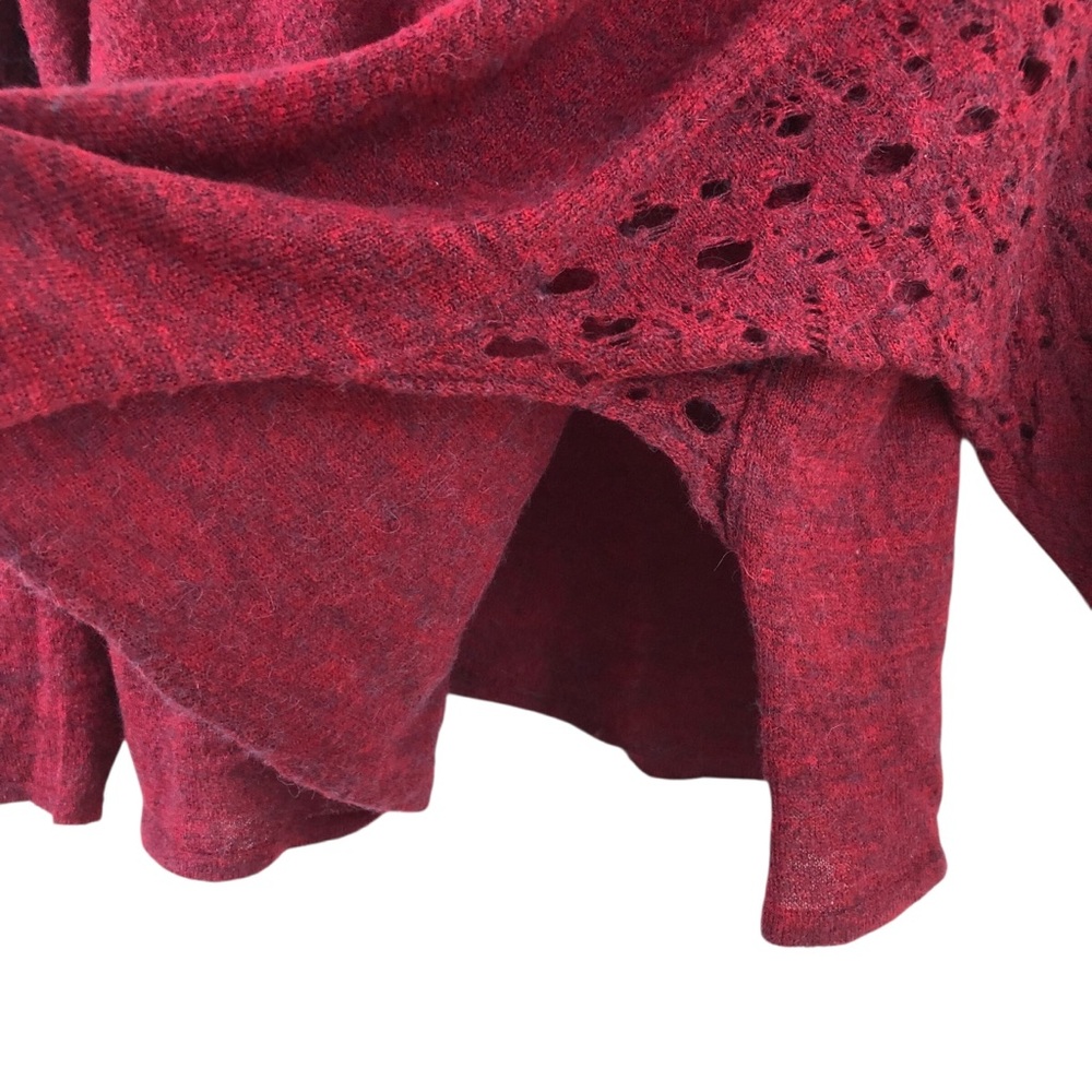 Free People Pointelle Ballet Neck Pullover Garnet - Picture 5 of 7